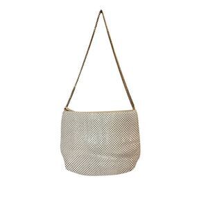 Vintage Whiting and Davis Metallic Metal Mesh Evening Bag Purse Gold Chain Strap